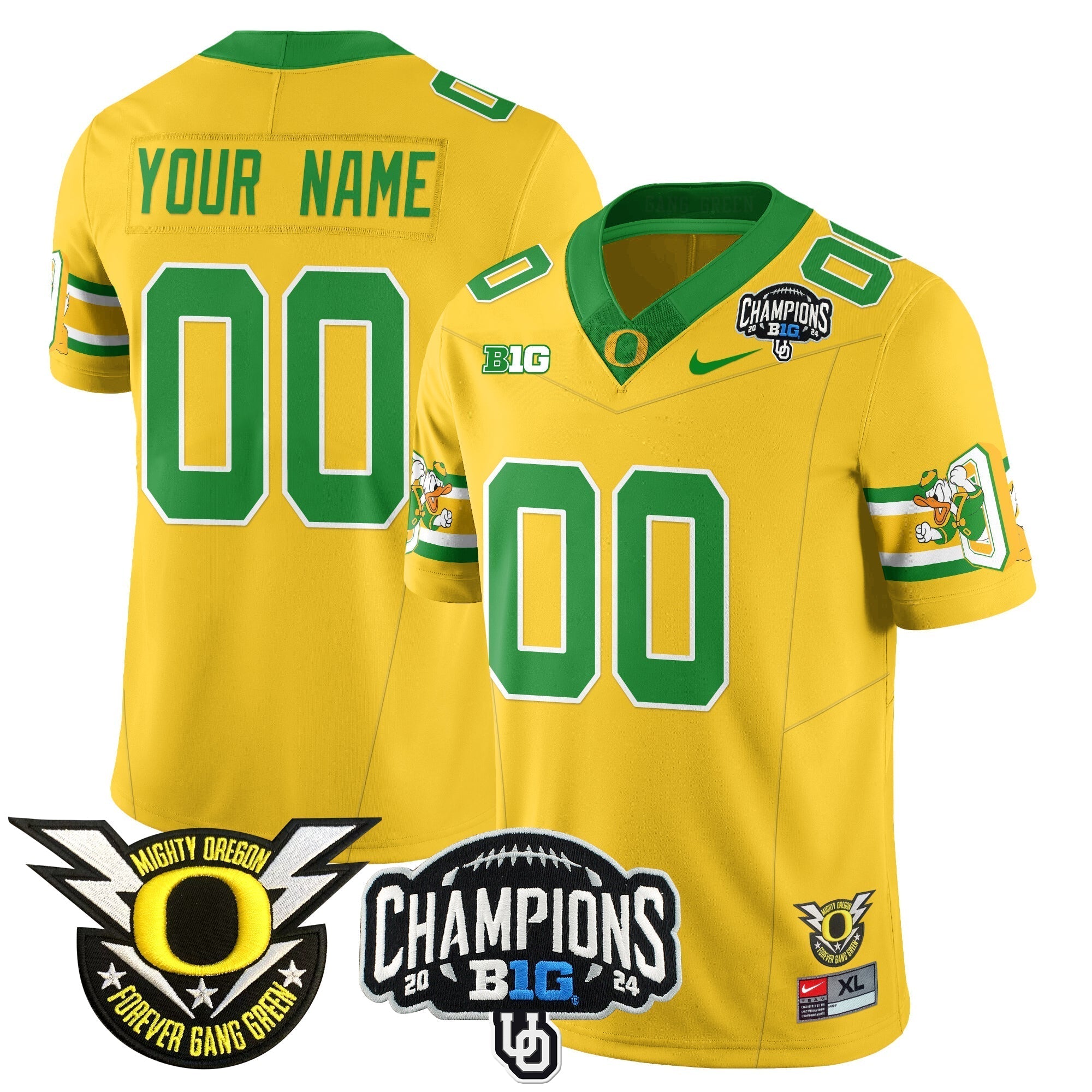 Men Custom Oregon Ducks 2024 Vapor Limited Jersey - All Stitched