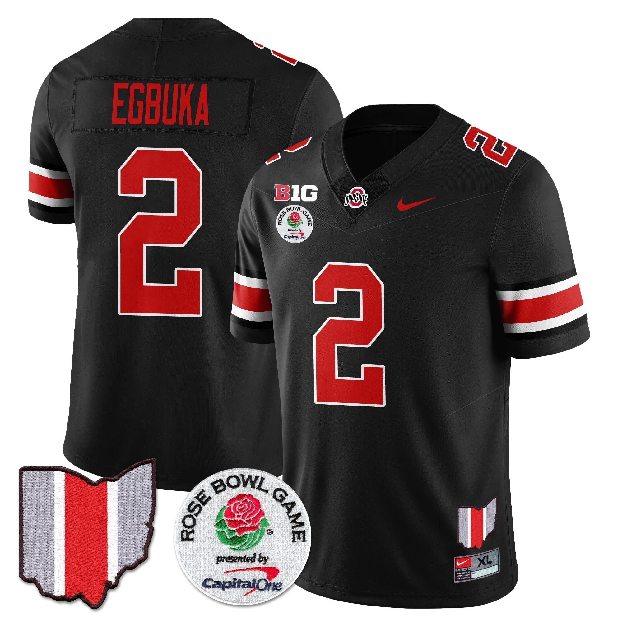 Men Ohio State Buckeyes 2024 Rose Bowl Vapor Limited Jersey - All Stitched
