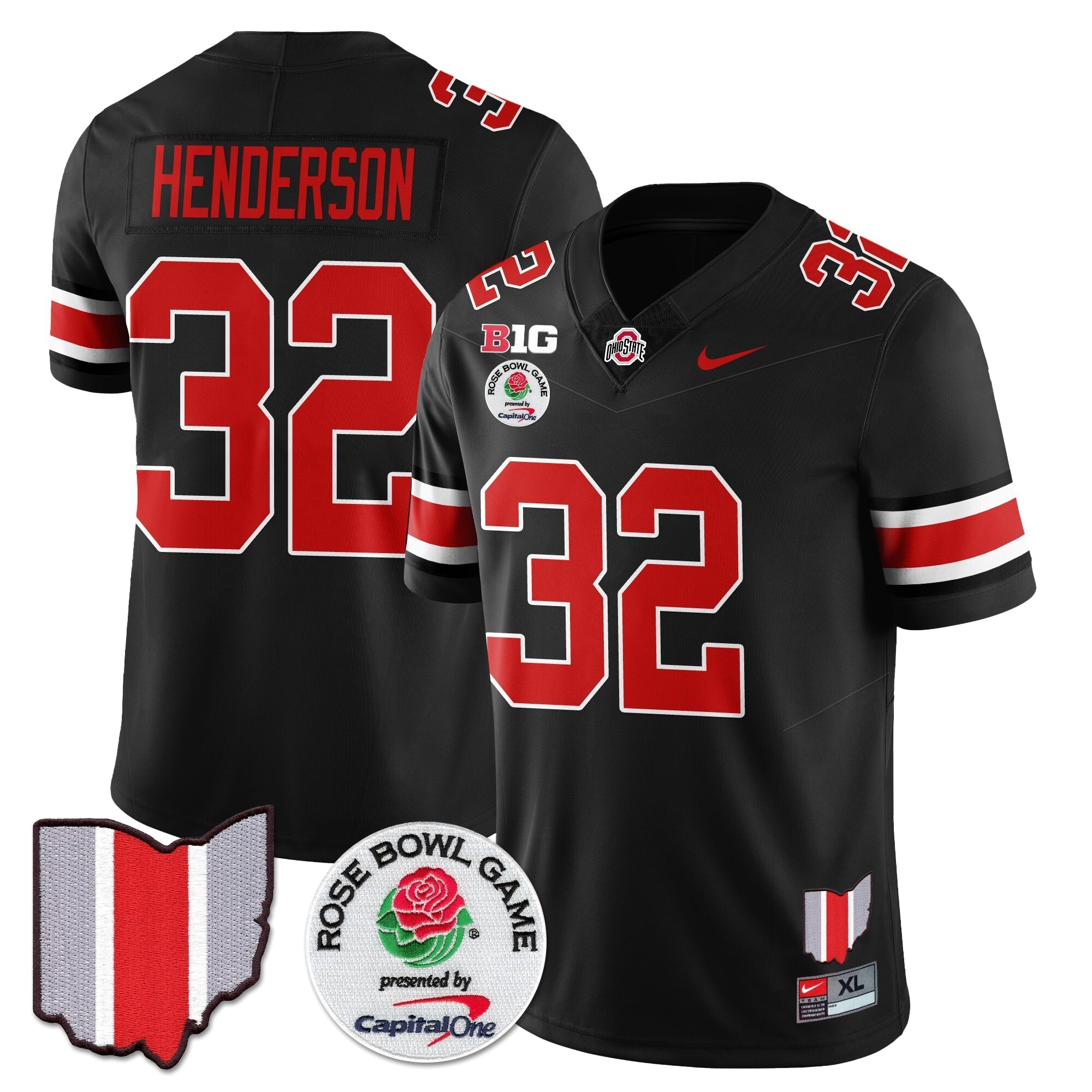 Men Ohio State Buckeyes 2024 Rose Bowl Vapor Limited Jersey - All Stitched