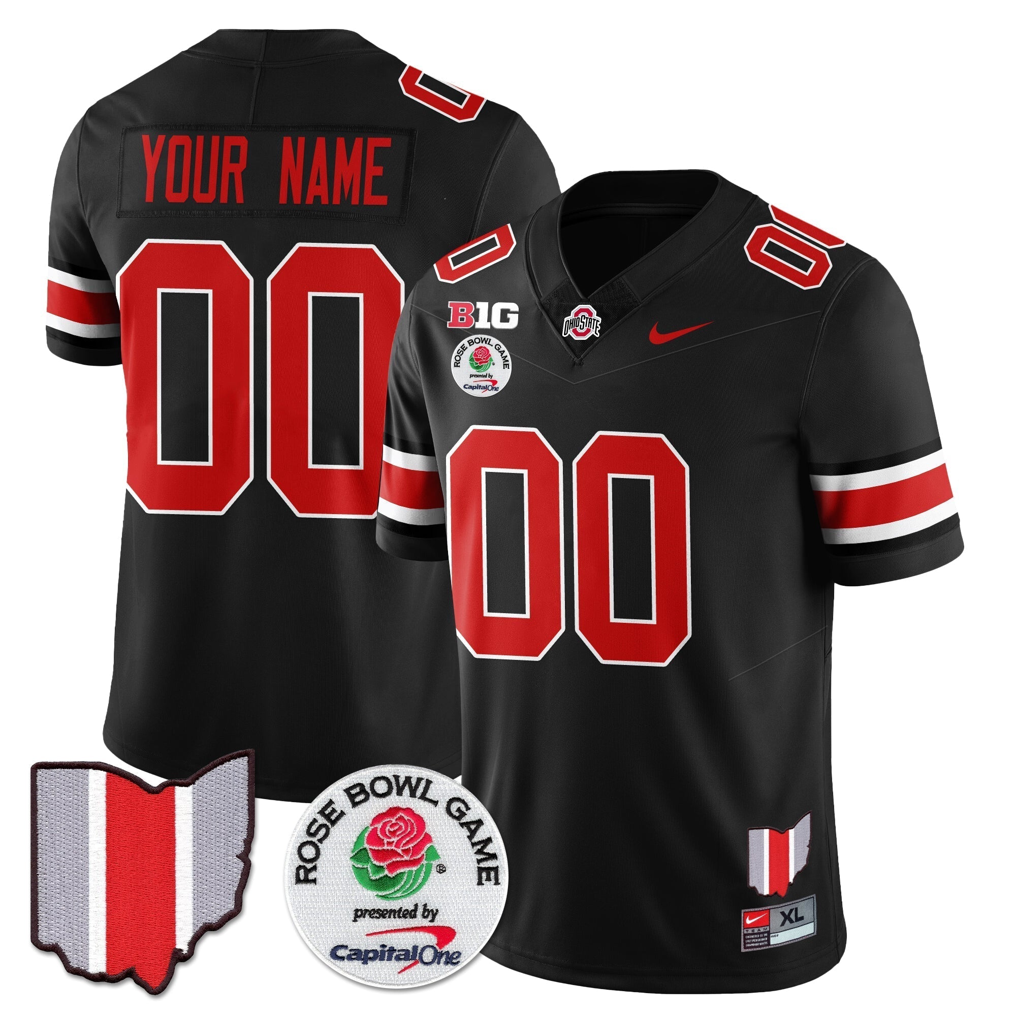 Custom Ohio State Buckeyes 2024 Rose Bowl Vapor Limited Jersey - All Stitched