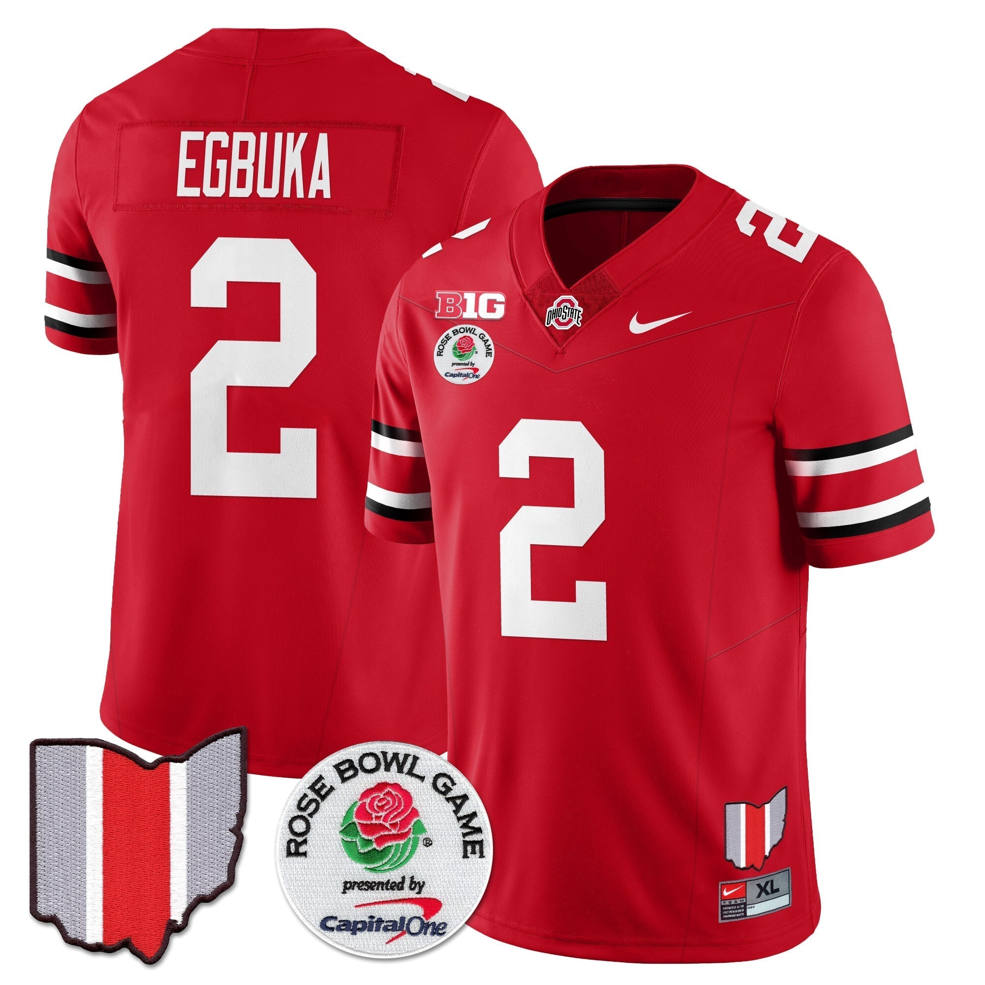 Men Ohio State Buckeyes 2024 Rose Bowl Vapor Limited Jersey - All Stitched