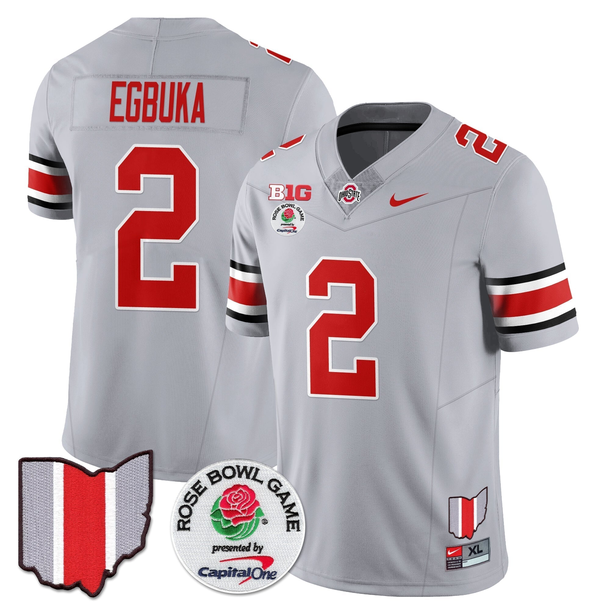 Men Ohio State Buckeyes 2024 Rose Bowl Vapor Limited Jersey - All Stitched