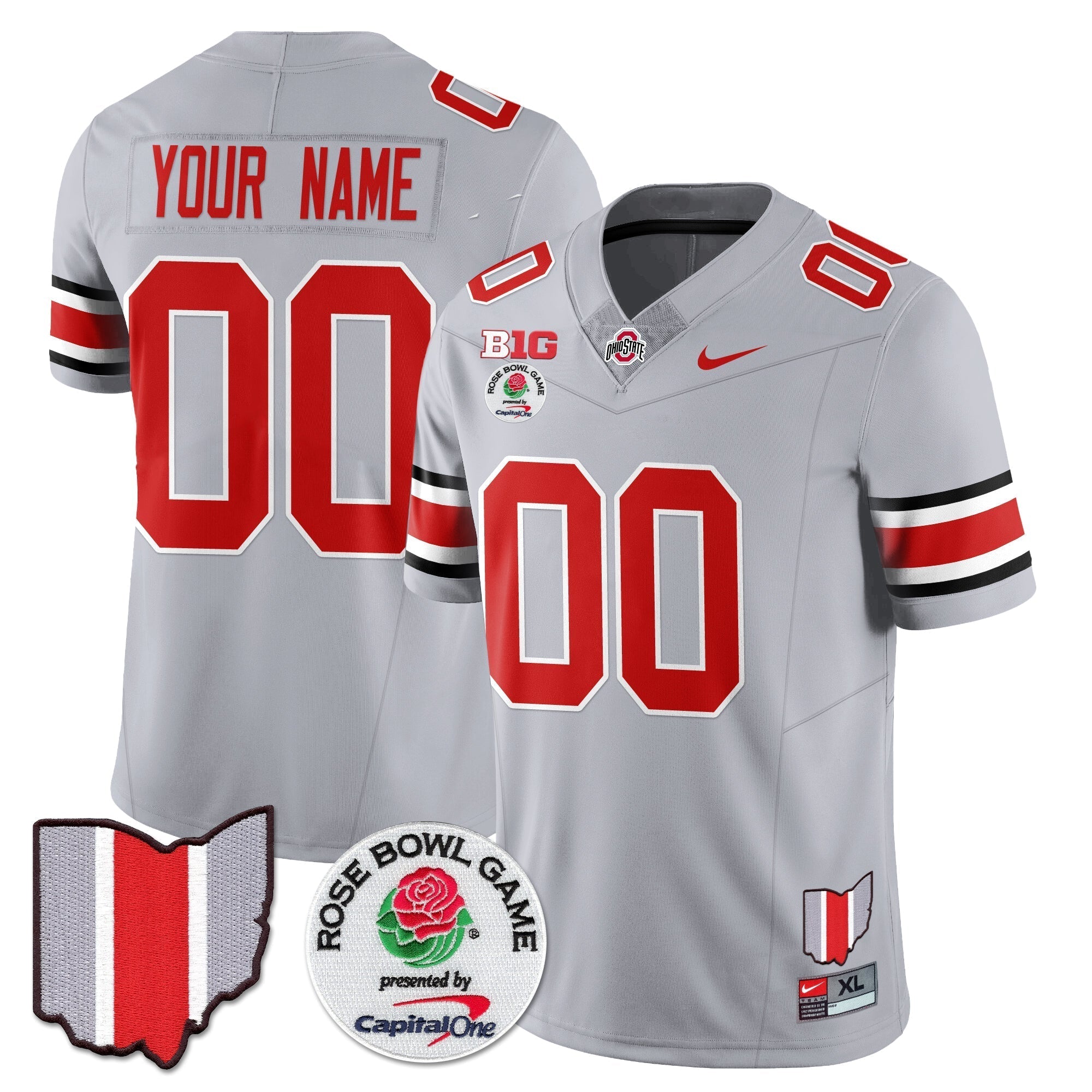 Custom Ohio State Buckeyes 2024 Rose Bowl Vapor Limited Jersey - All Stitched