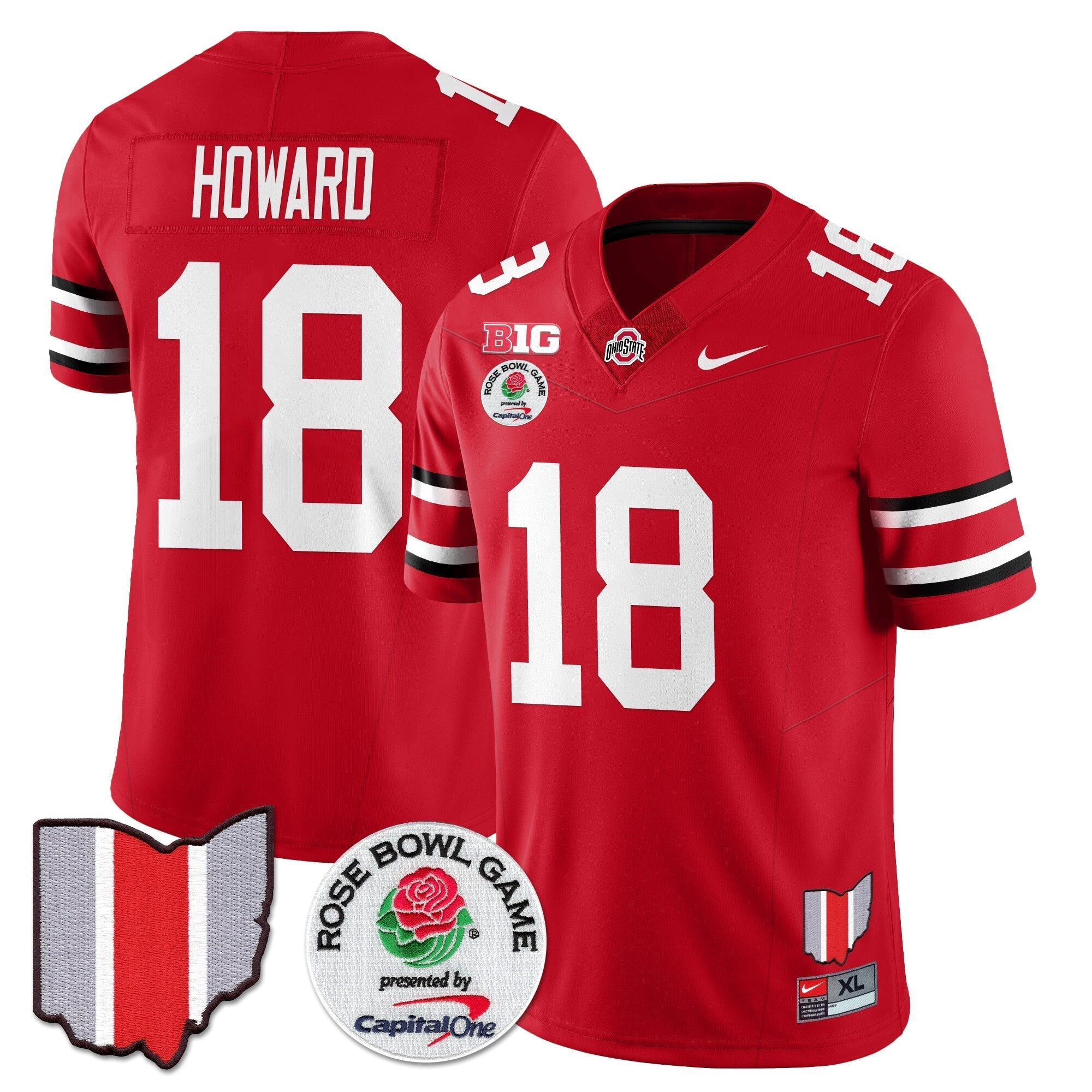 Men Ohio State Buckeyes 2024 Rose Bowl Vapor Limited Jersey - All Stitched