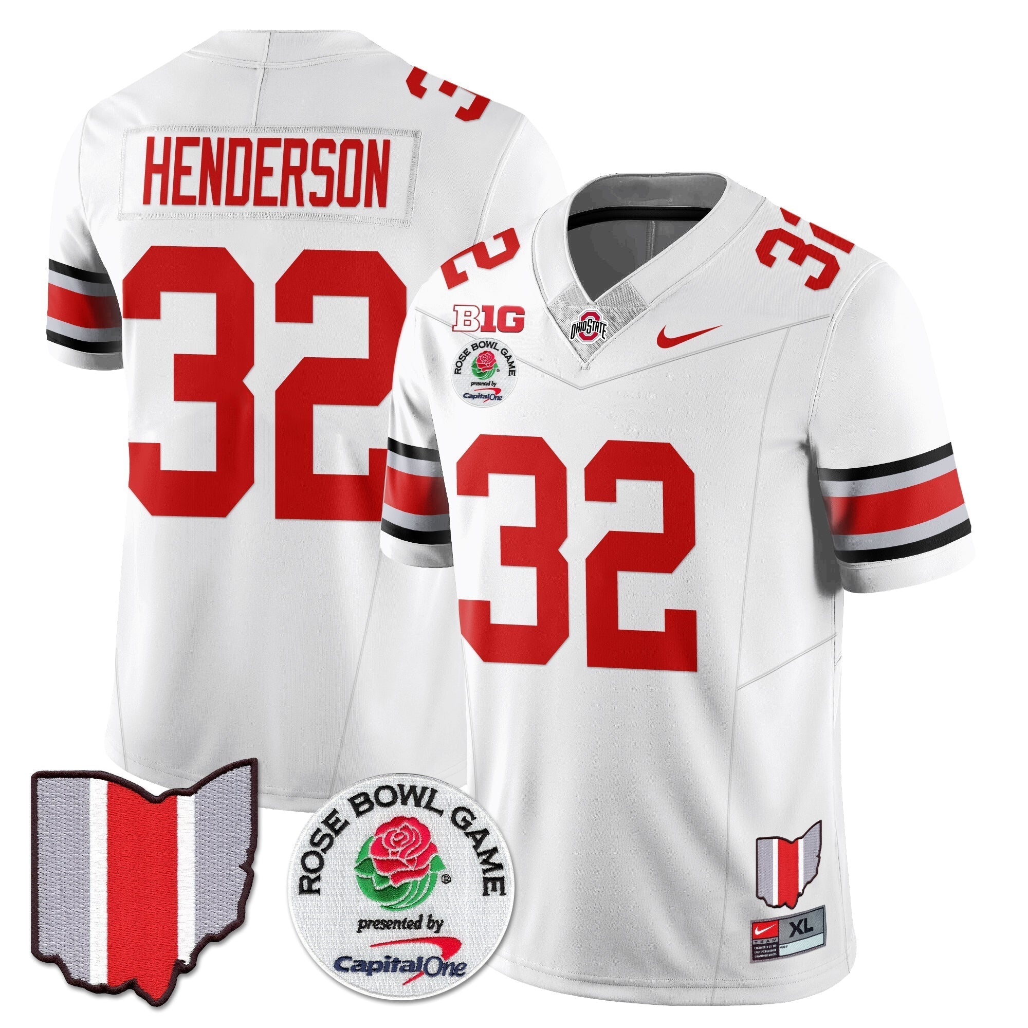 Men Ohio State Buckeyes 2024 Rose Bowl Vapor Limited Jersey - All Stitched