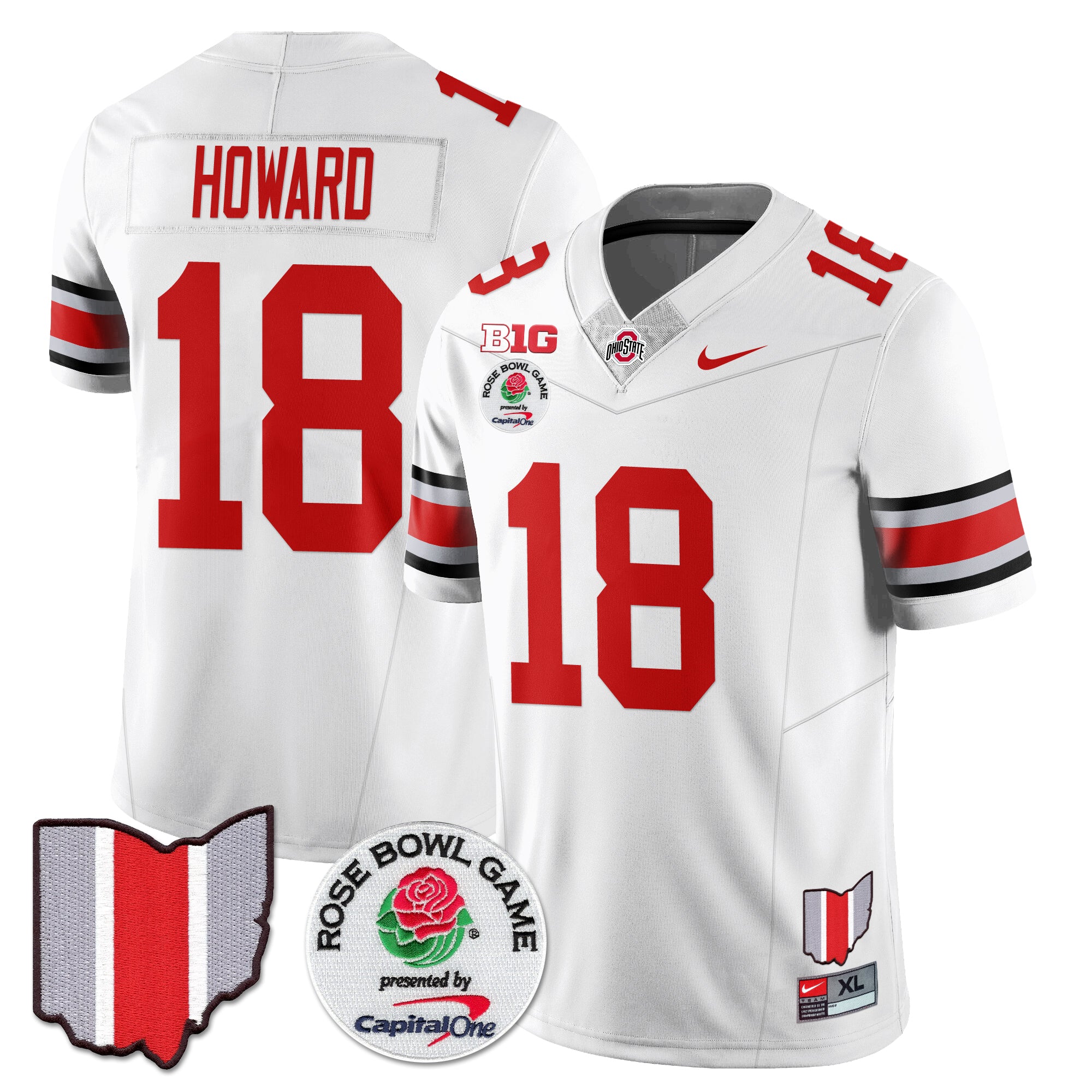 Men Ohio State Buckeyes 2024 Rose Bowl Vapor Limited Jersey - All Stitched