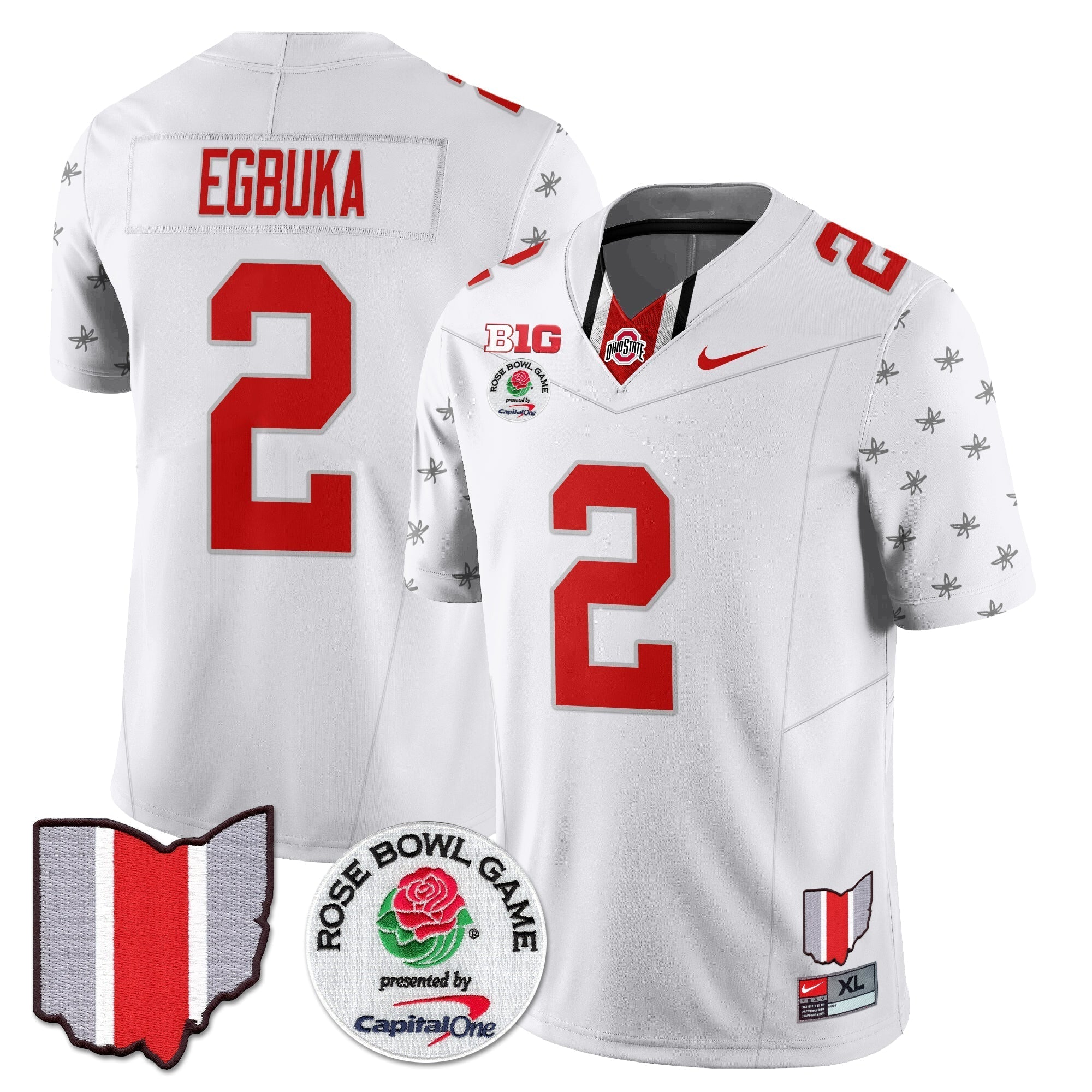 Men Ohio State Buckeyes 2024 Rose Bowl Vapor Limited Jersey - All Stitched