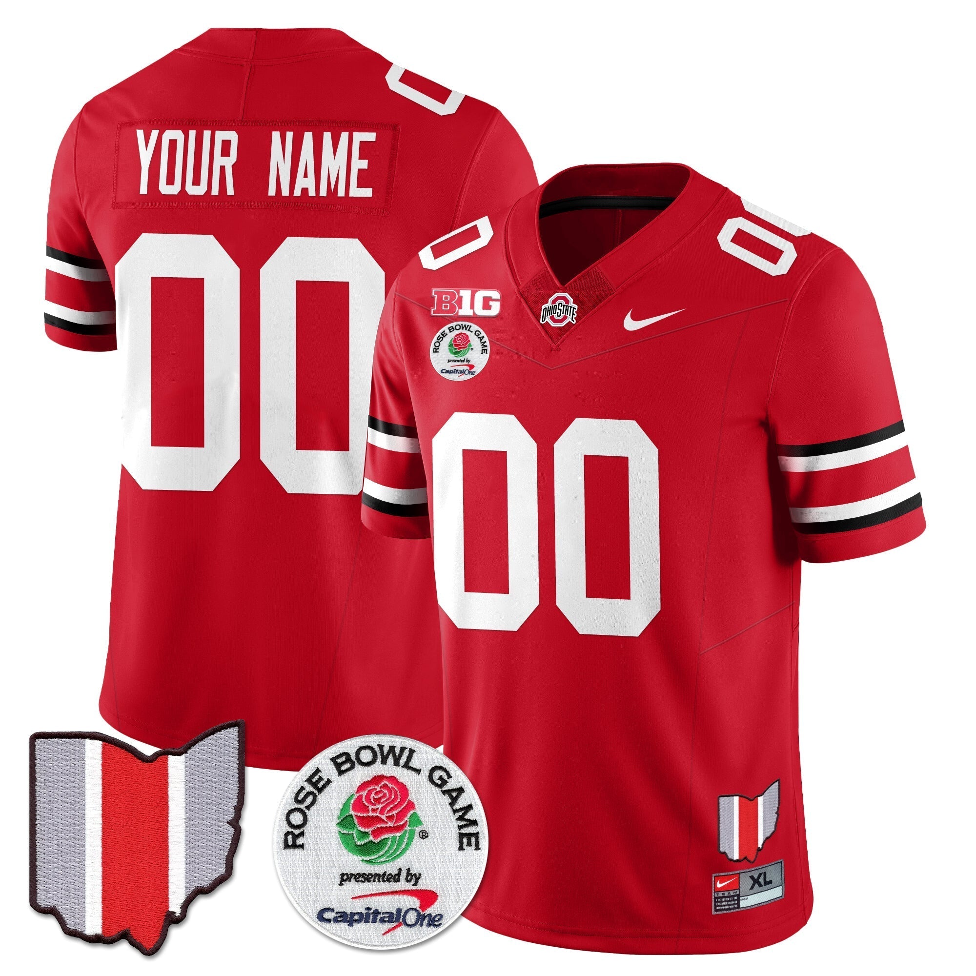 Custom Ohio State Buckeyes 2024 Rose Bowl Vapor Limited Jersey - All Stitched