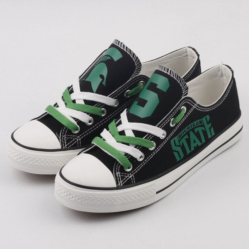 Michigan State Spartans Limited Print NCAA College Students Low Top Canvas Shoes Sport Sneakers 1
