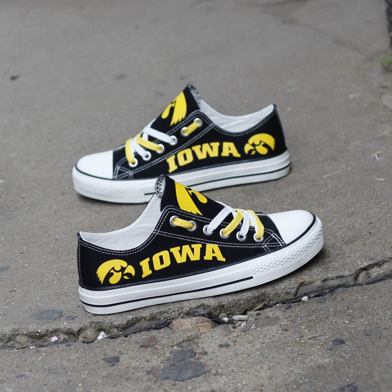 Iowa Hawkeyes Limited Print NCAA College Students Low Top Canvas Shoes Sport Sneakers
