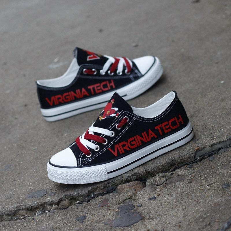 Virginia Tech Hokies Limited Print NCAA College Students Low Top Canvas Shoes Sport Sneakers 1