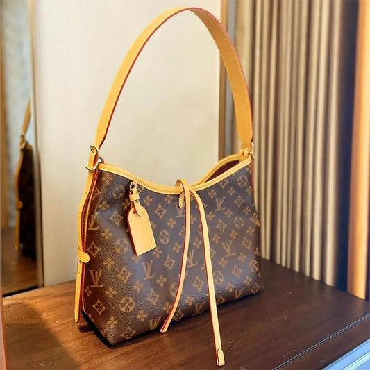 Fashion Brown Flower Leather Shoulder Bag Multi Handbag for Women