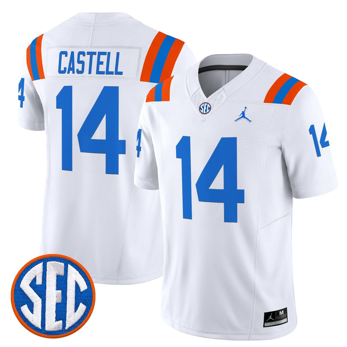 Jordan Castell Jersey #14 Florida Gators 1960s Throwback Vapor Limited White