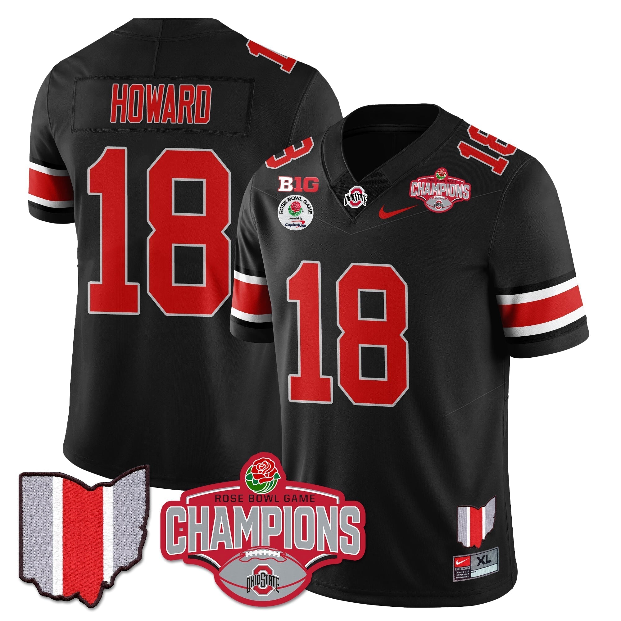Men Ohio State Buckeyes 2024 Rose Bowl Champions Jersey - All Stitched