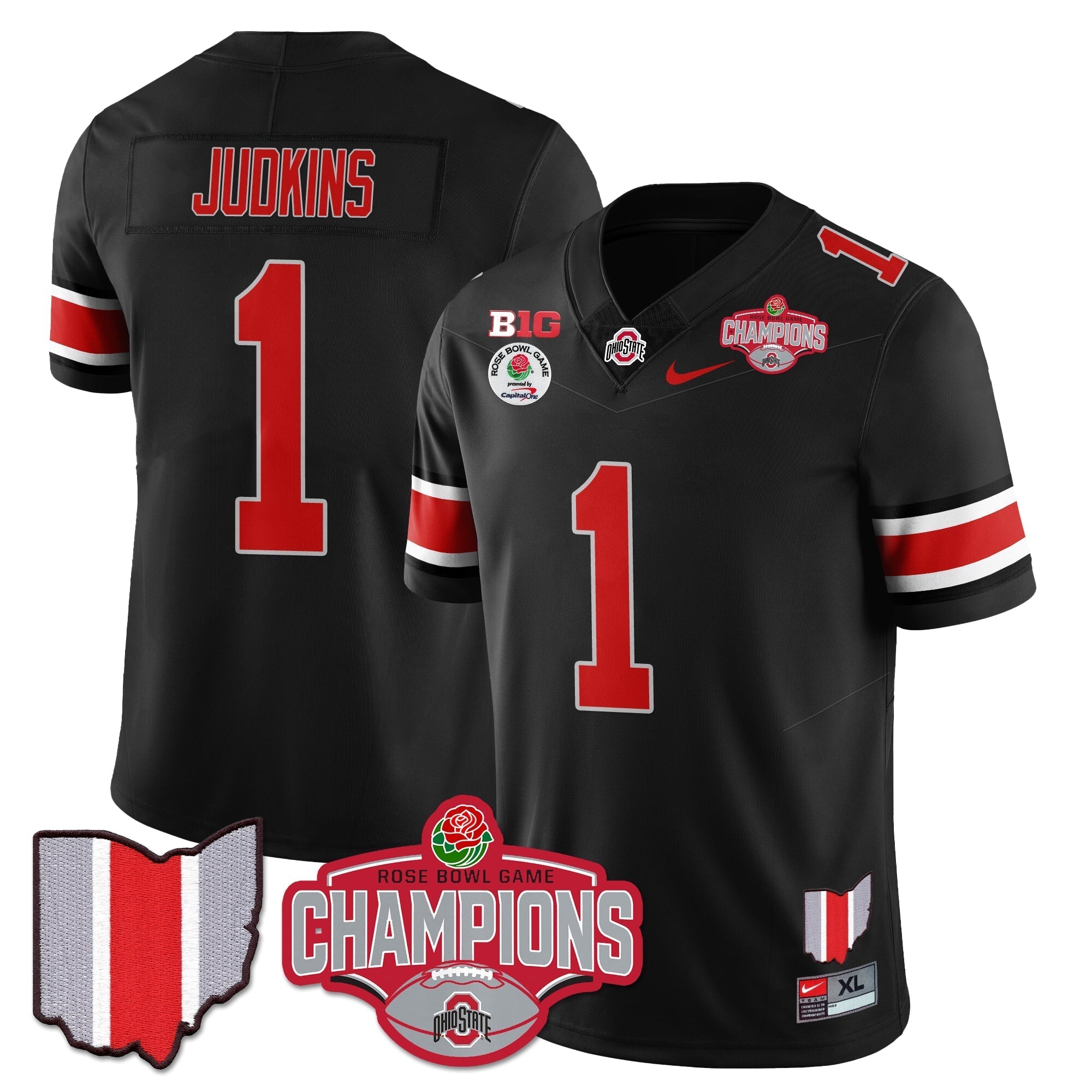Men Ohio State Buckeyes 2024 Rose Bowl Champions Jersey - All Stitched