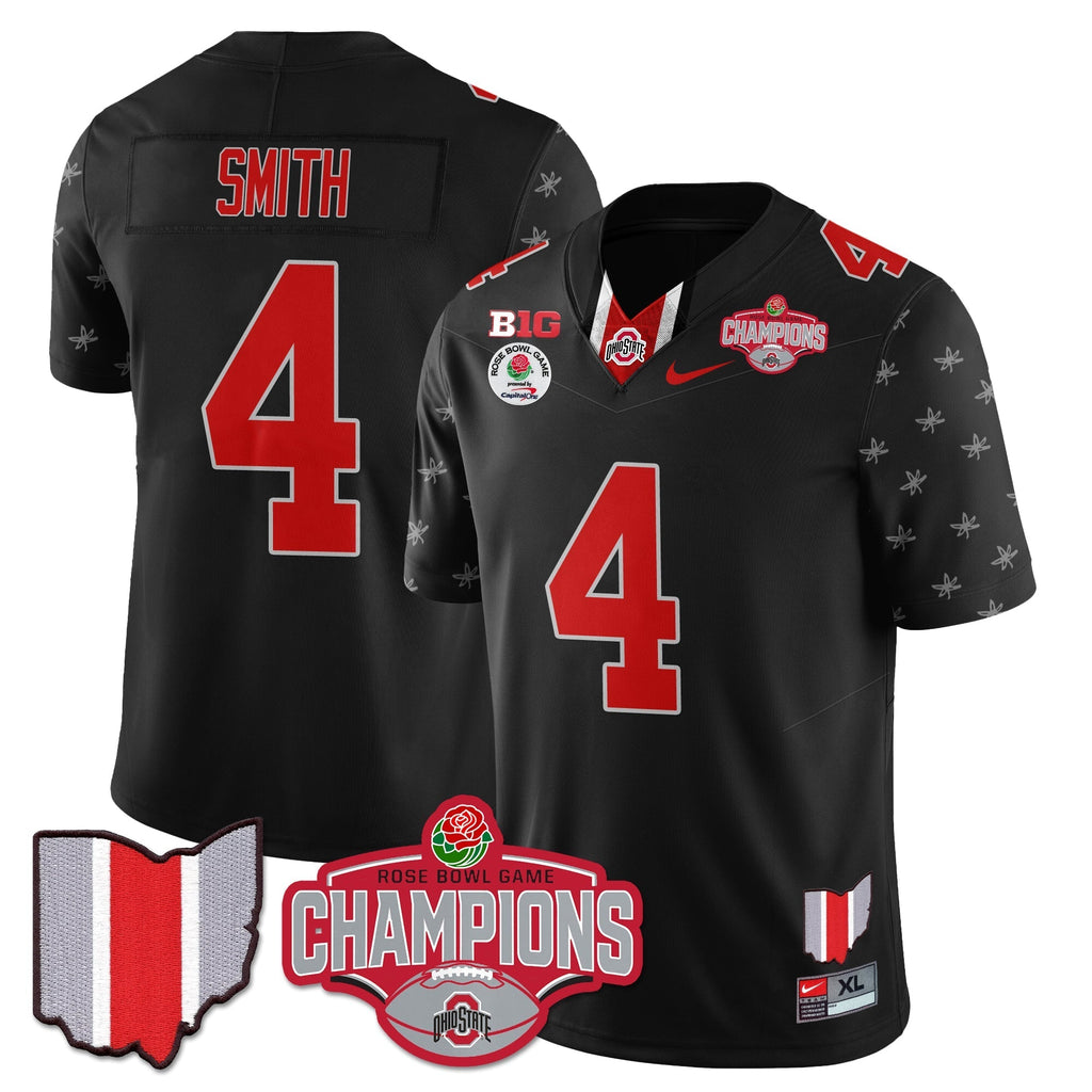 Men Ohio State Buckeyes 2024 Rose Bowl Champions Jersey - All Stitched