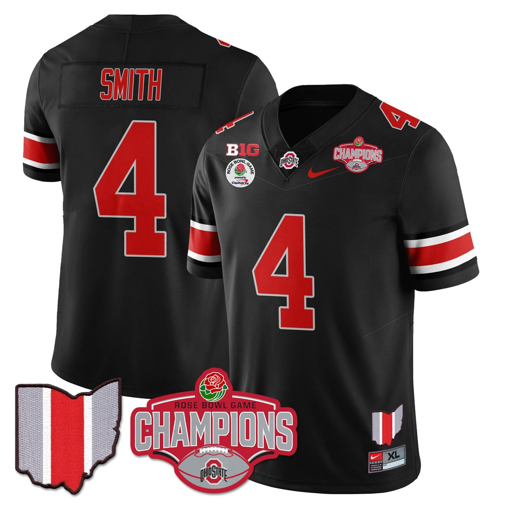 Men Ohio State Buckeyes 2024 Rose Bowl Champions Jersey - All Stitched