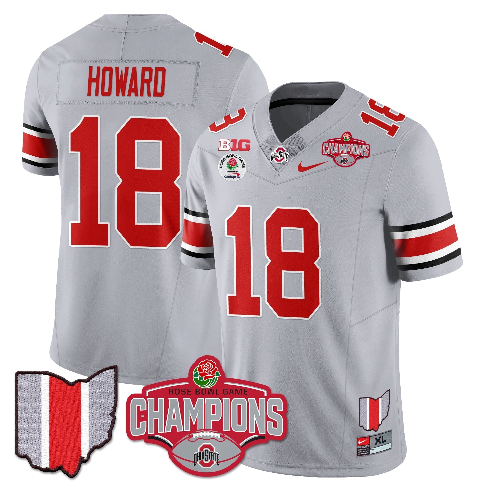 Men Ohio State Buckeyes 2024 Rose Bowl Champions Jersey - All Stitched