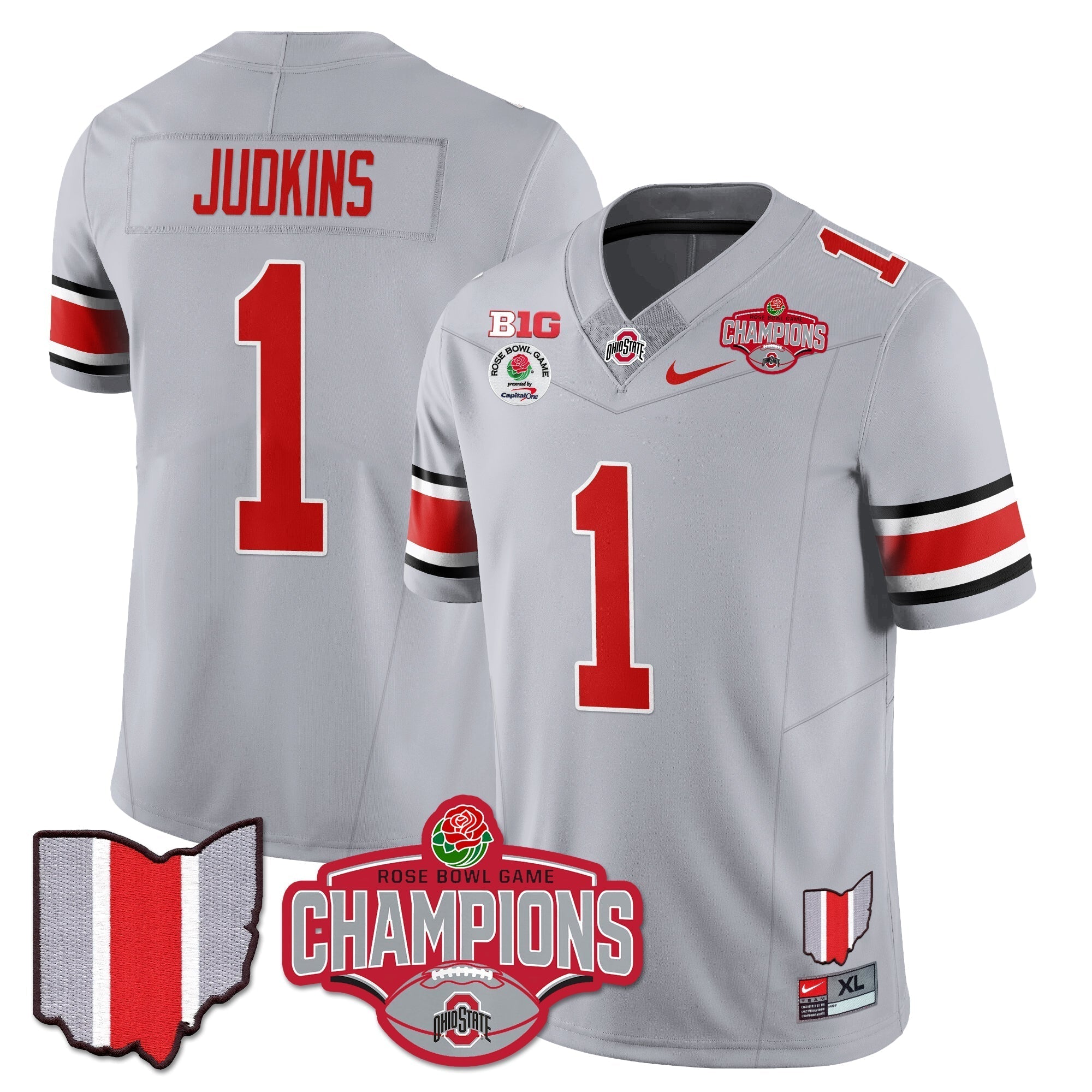 Men Ohio State Buckeyes 2024 Rose Bowl Champions Jersey - All Stitched