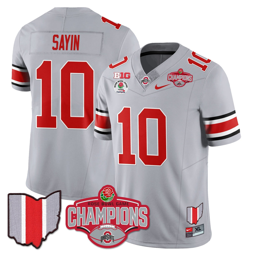Men Ohio State Buckeyes 2024 Rose Bowl Champions Jersey - All Stitched