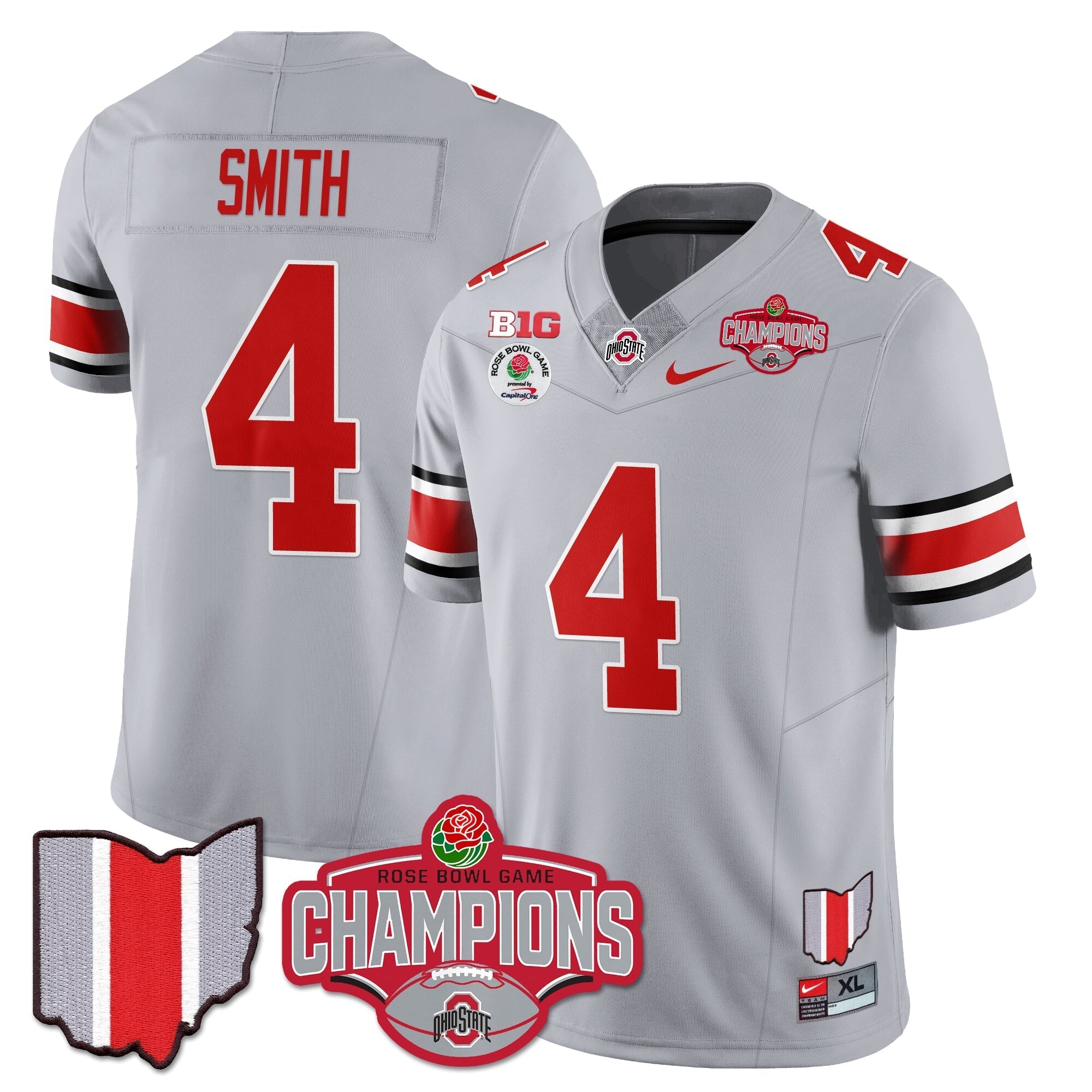 Men Ohio State Buckeyes 2024 Rose Bowl Champions Jersey - All Stitched