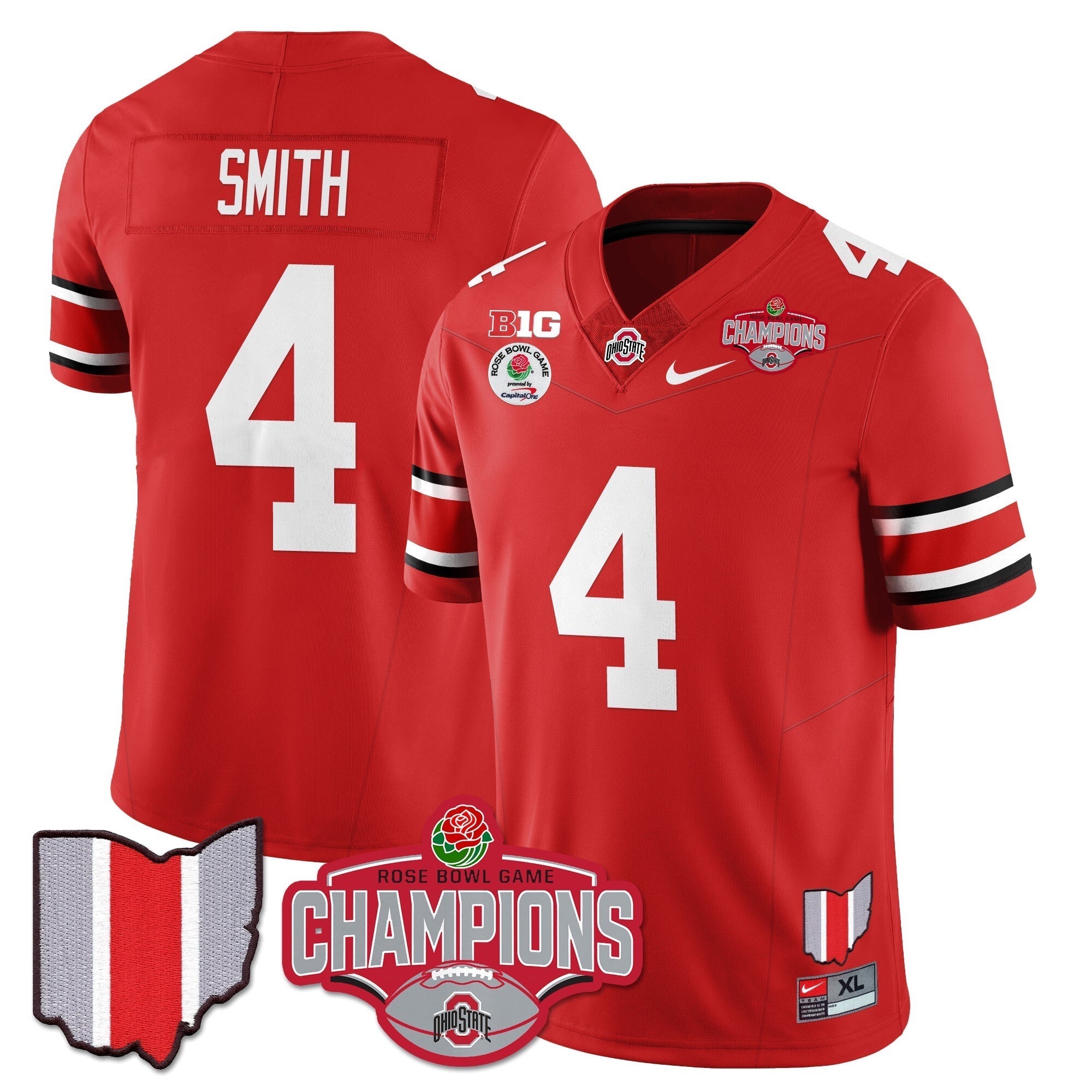 Men Ohio State Buckeyes 2024 Rose Bowl Champions Jersey - All Stitched