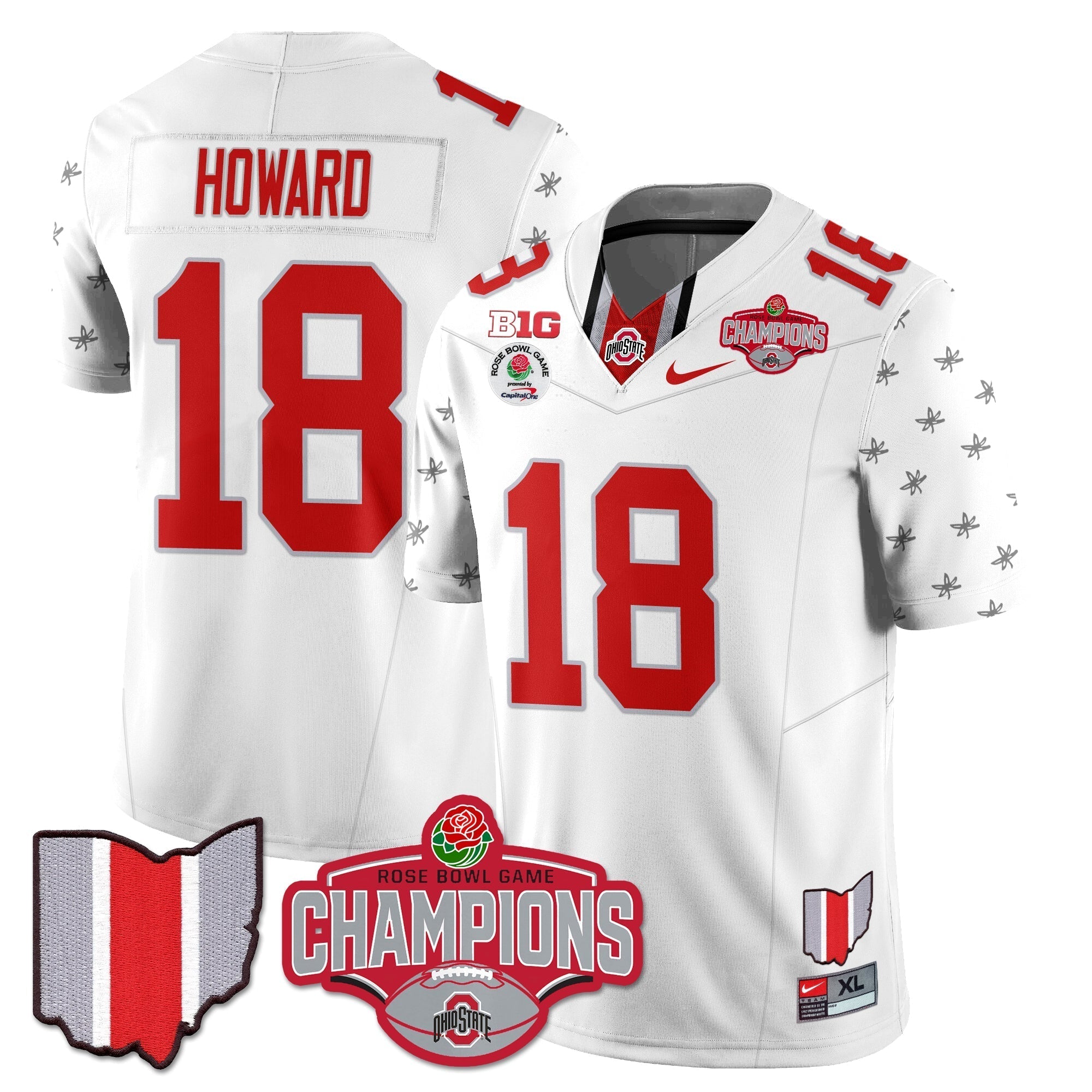 Men Ohio State Buckeyes 2024 Rose Bowl Champions Jersey - All Stitched