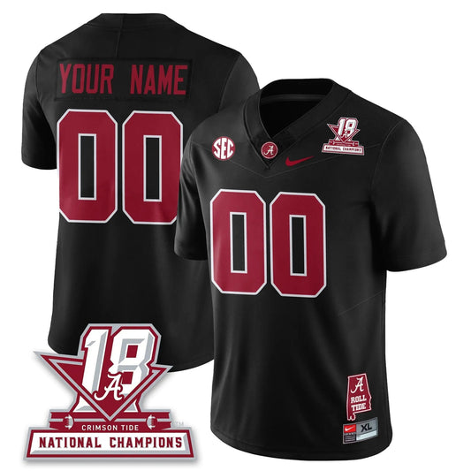 Custom Alabama Crimson Tide Football 18x-Time National Champions Vapor Limited Jersey