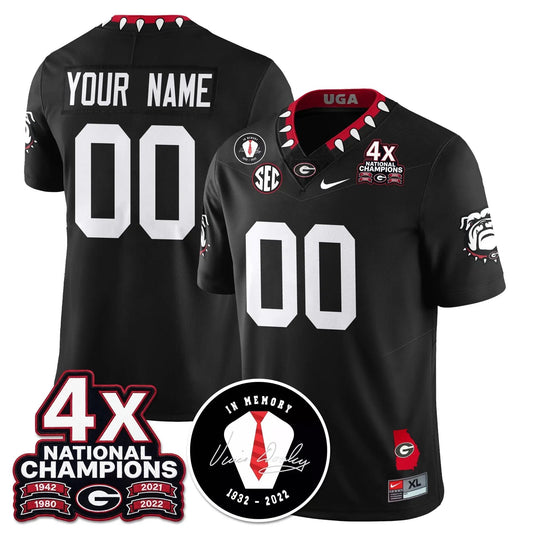 Custom  Georgia Bulldogs Football 4x-Time National Champions Vapor Limited Jersey