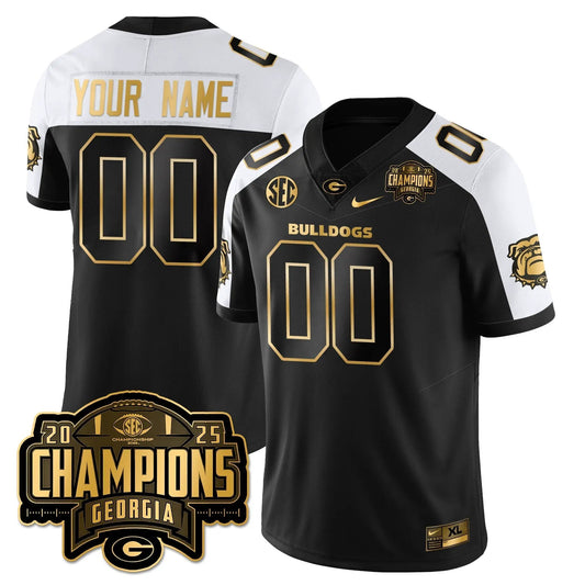 Custom  Georgia Bulldogs Football Vapor Limited Gold Jersey - SEC Football Champions