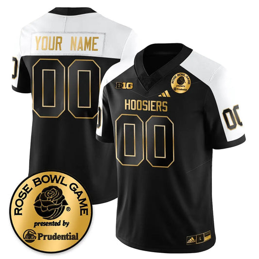 Custom Indiana Hoosiers Football Vapor Limited Football Gold Jersey - Rose Bowl