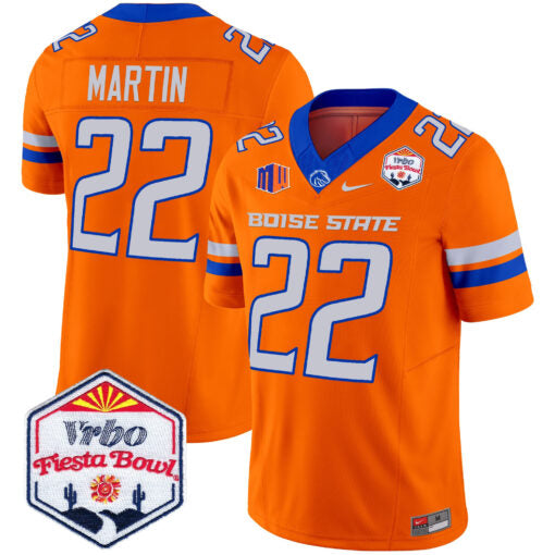 Doug Martin Jersey #22 Boise State Broncos 2025 Fiesta Bowl Patch Vapor Orange