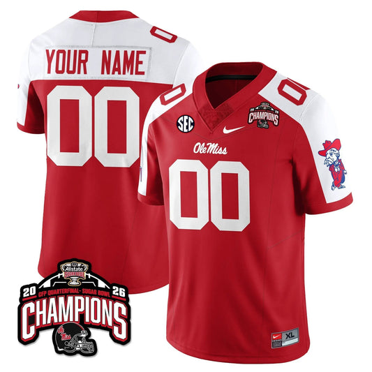 Custom Ole Miss Rebels Football Vapor Limited Jersey - Allstate Sugar Bowl Champions