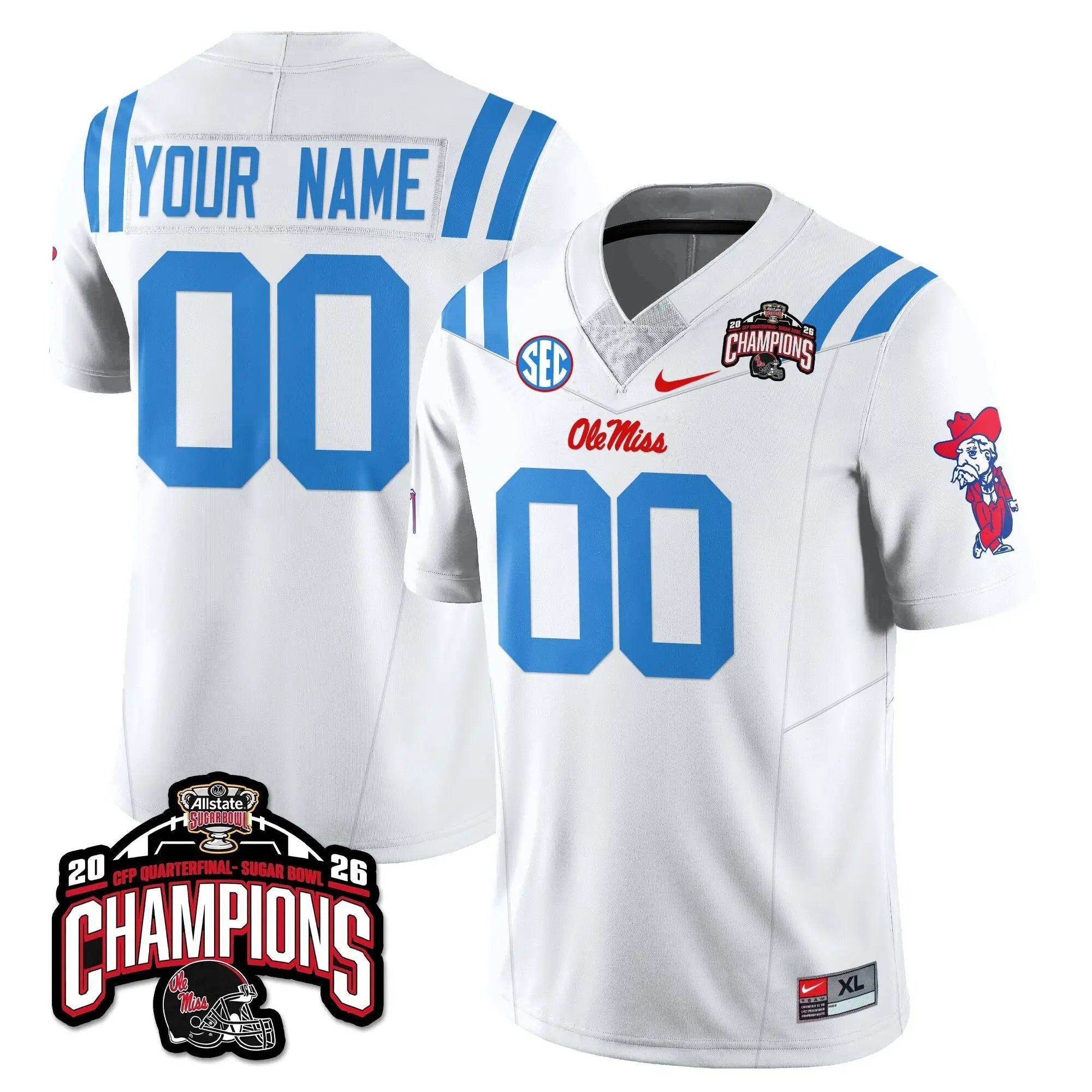 Men Ole Miss Rebels Football Vapor Limited Jersey - Allstate Sugar Bowl Champions