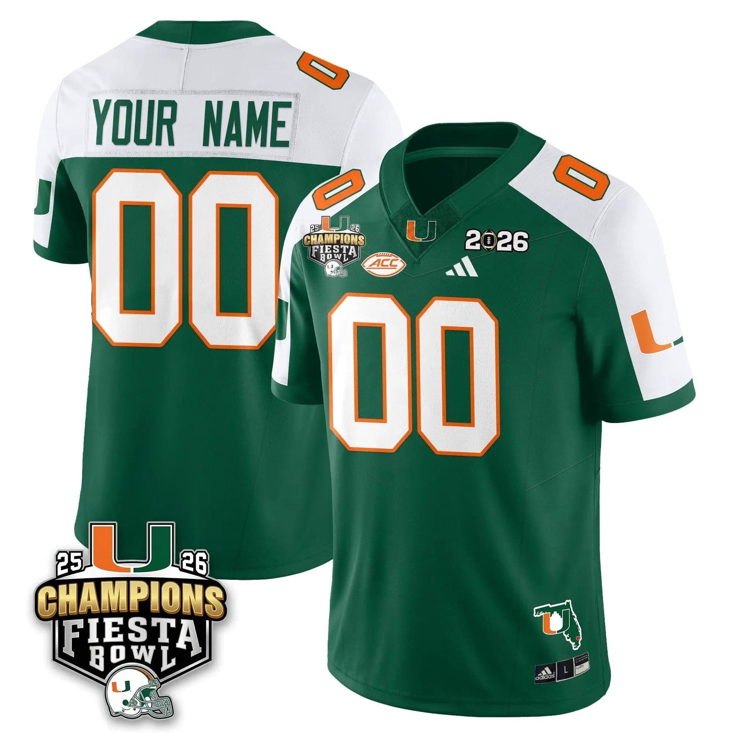 Custom Miami Hurricanes Football Vapor Limited Jersey V3 - Fiesta Bowl Champions
