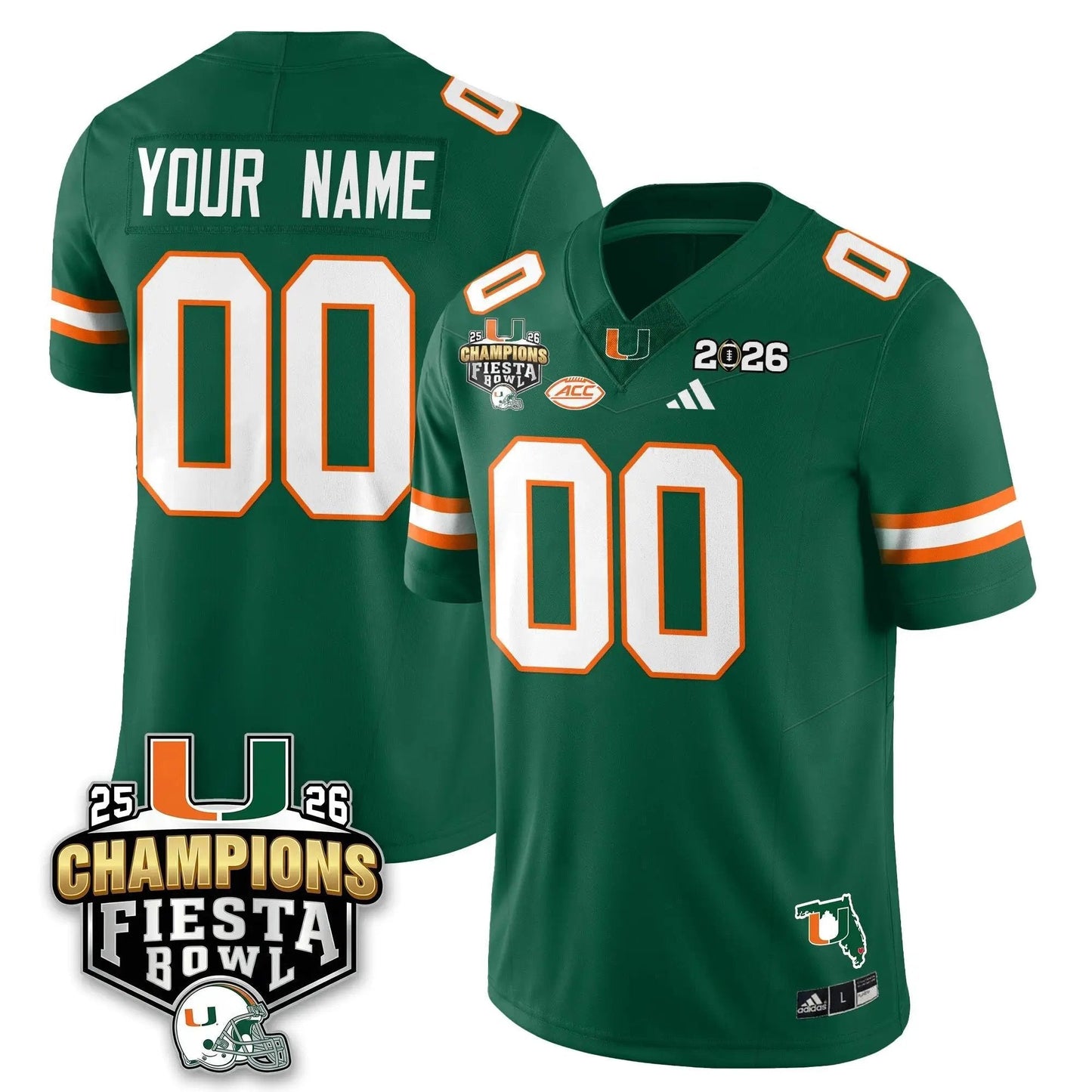 Custom Miami Hurricanes Football Vapor Limited Jersey V3 - Fiesta Bowl Champions