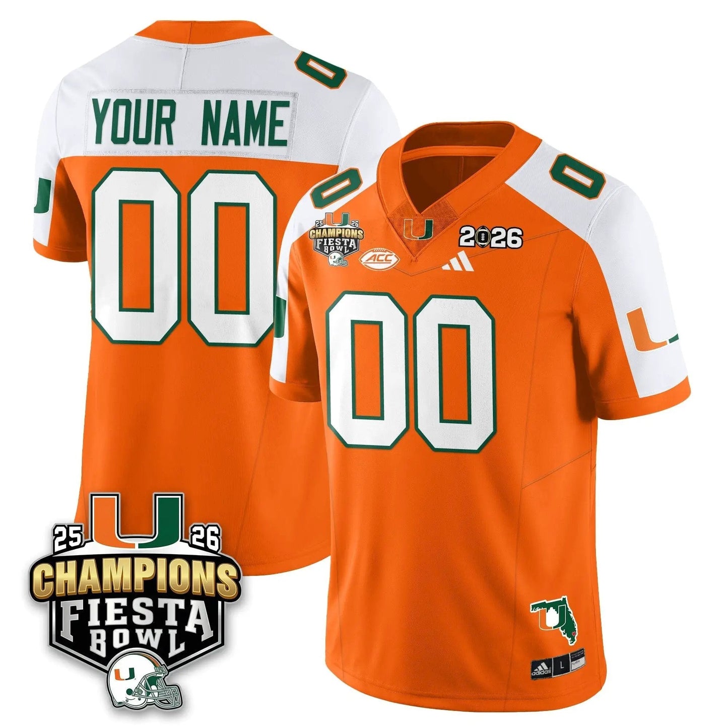 Custom Miami Hurricanes Football Vapor Limited Jersey V3 - Fiesta Bowl Champions