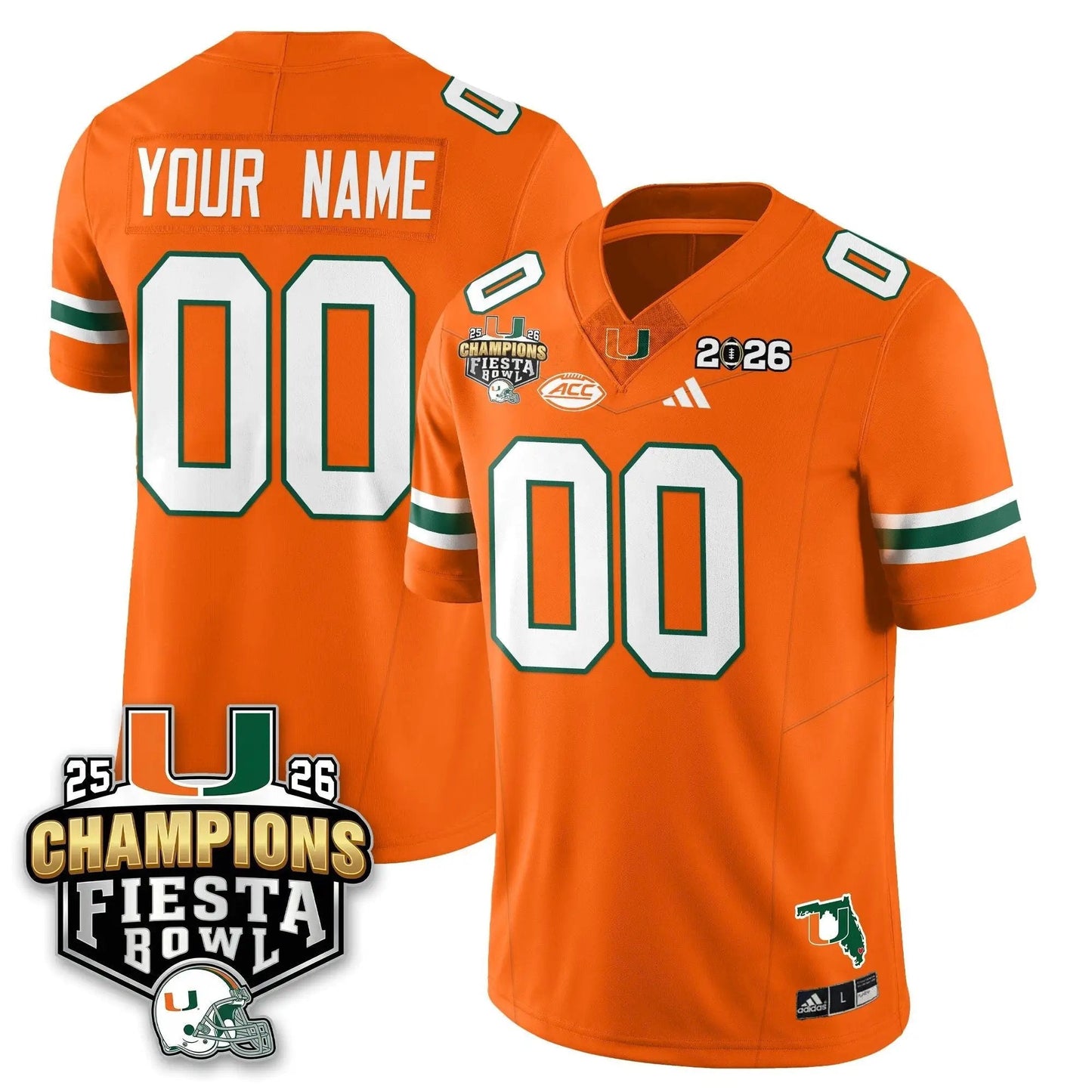 Custom Miami Hurricanes Football Vapor Limited Jersey V3 - Fiesta Bowl Champions