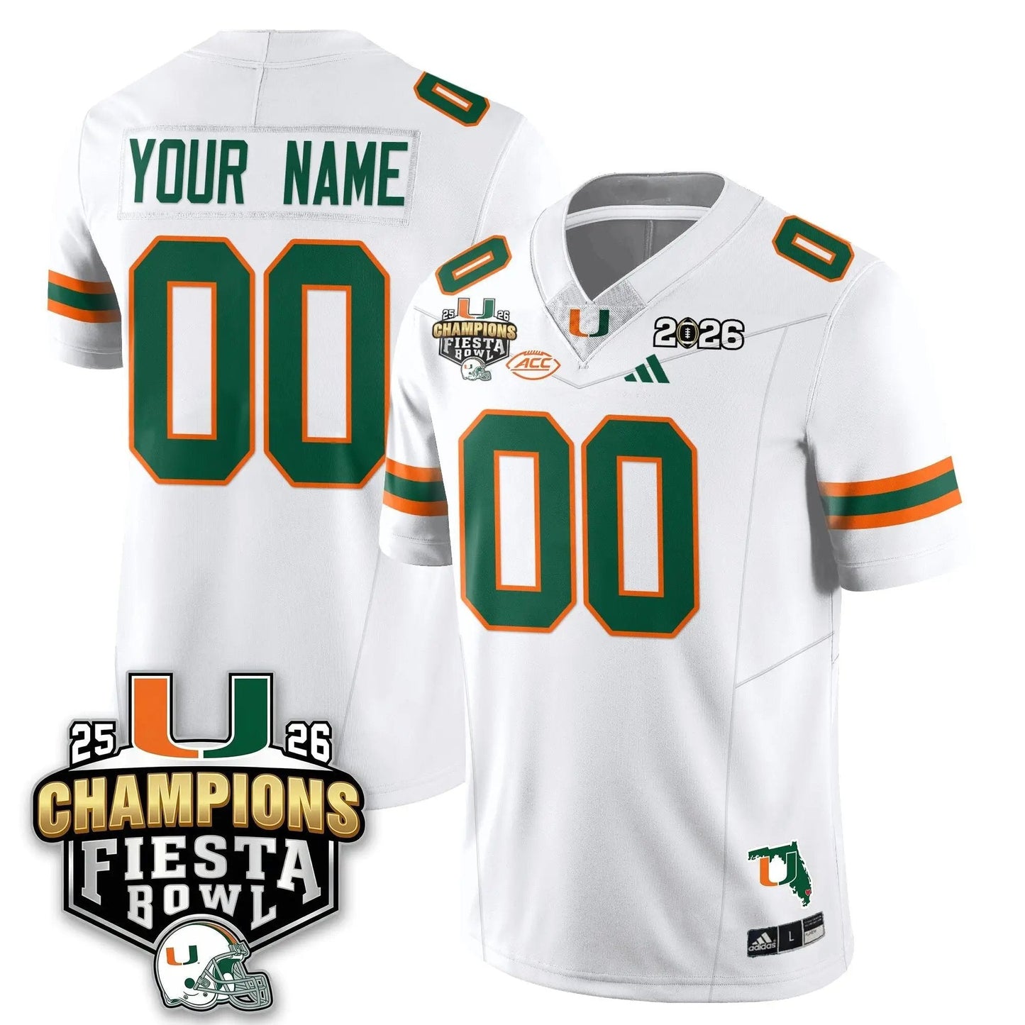 Custom Miami Hurricanes Football Vapor Limited Jersey V3 - Fiesta Bowl Champions