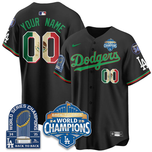 Custom Los Angeles Dodgers Mexico World Series Champions Jersey - 9x Champs - All Stitched
