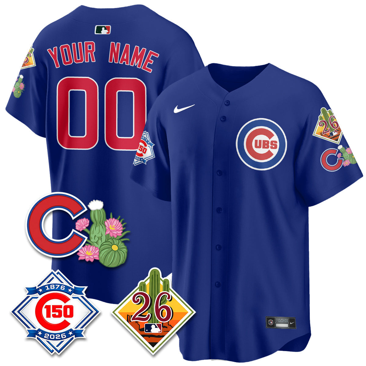 Chicago Cubs 2026 Spring Training Vapor Limited Custom Jersey - 150th Anniversary Patch - All Stitched