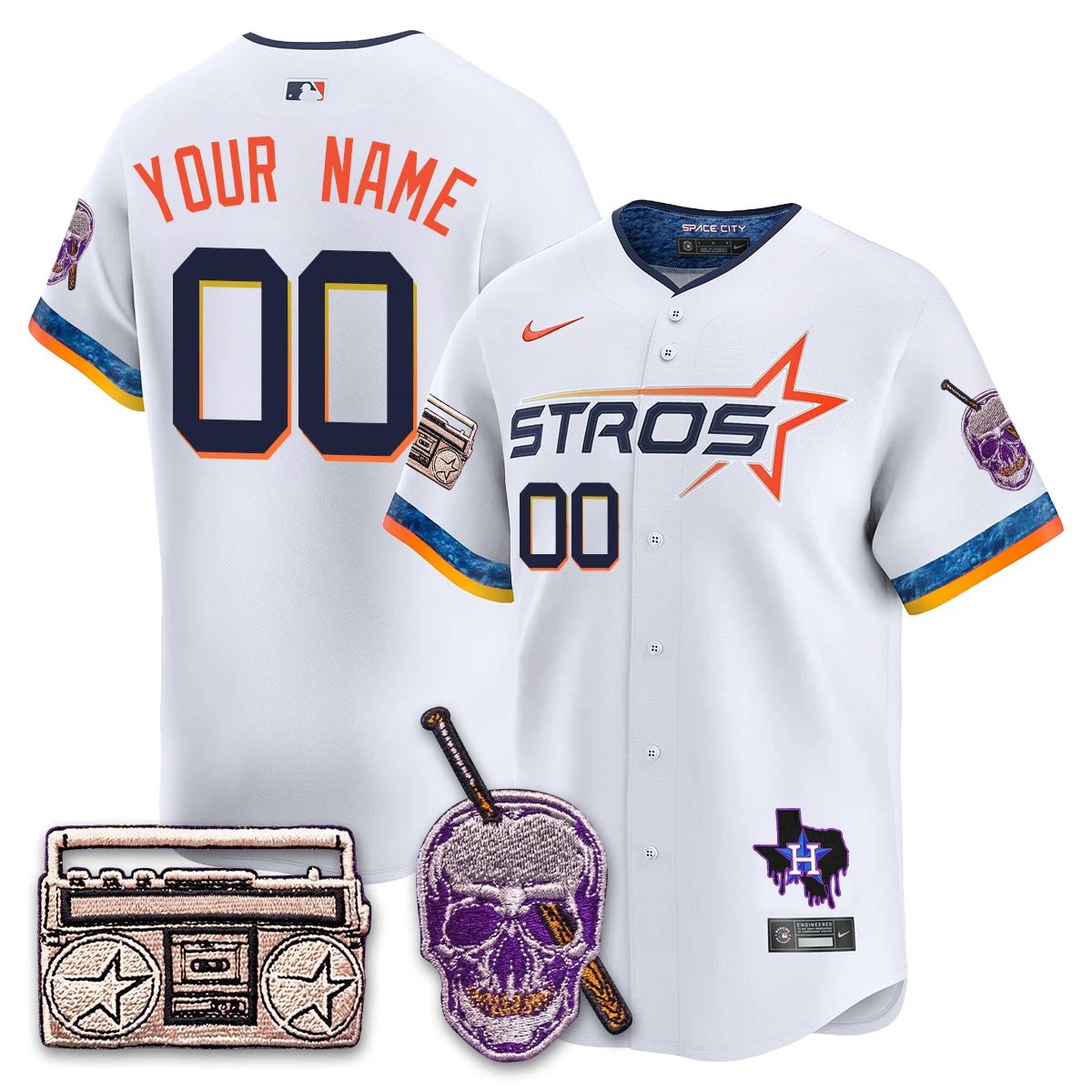 Houston Astros DJ Screw Patch Vapor Premier Limited Jersey - All Stitched
