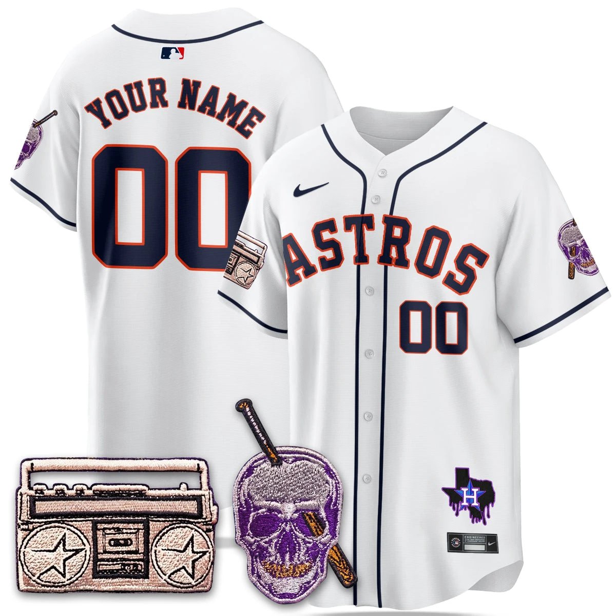 Houston Astros DJ Screw Patch Vapor Premier Limited Jersey - All Stitched