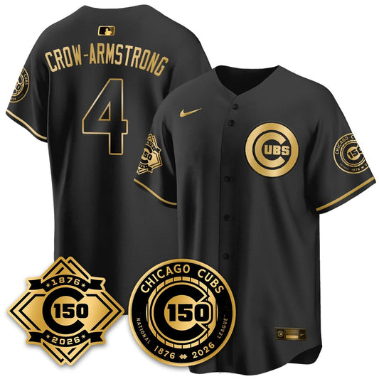 Chicago Cubs Vapor Limited Gold Jersey - 150th Anniversary - All Stitched