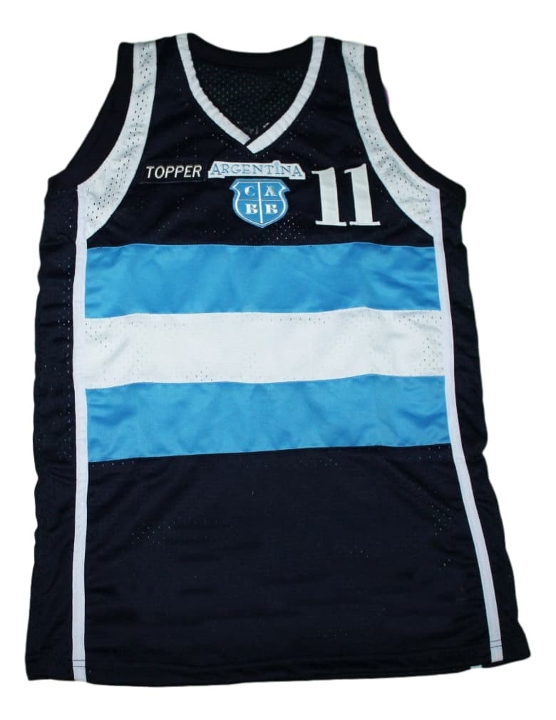 Luis Scola Jersey #11 Topper Argentina Basketball Navy Blue