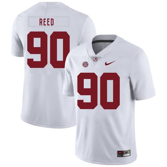 Alabama Crimson Tide #90 Jarran Reed College Football Jersey White