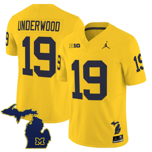 Bryce Underwood Jersey #19 Michigan Wolverines 2025 Limited V2 Stitched Maize