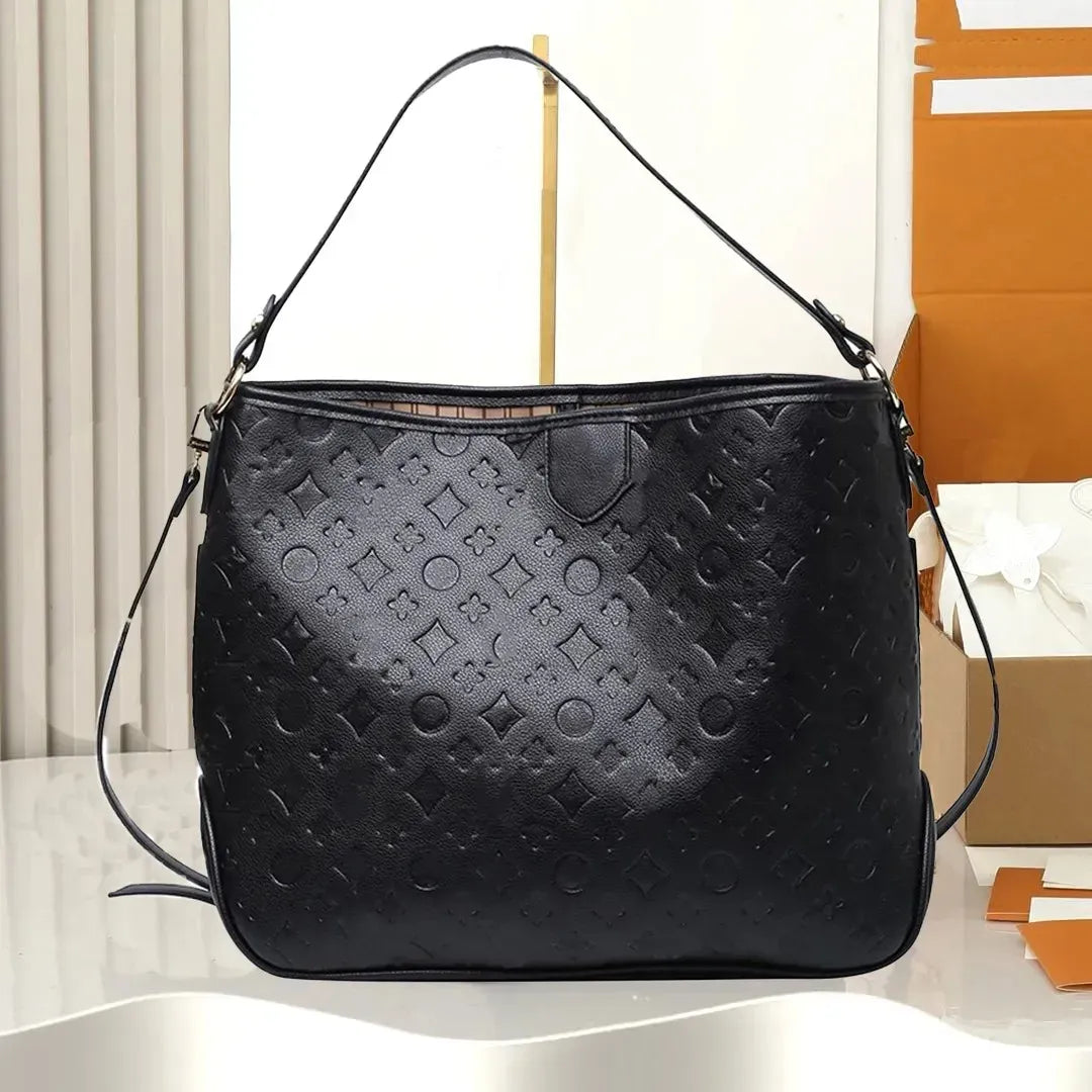 Large Capacity Apricot Patterned Designer Bag Luxury Shoulder Purse