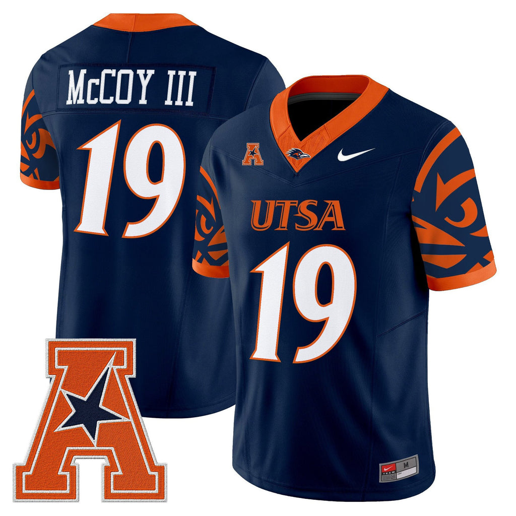 Willie McCoy III Jersey #19 UTSA Roadrunners 2025 Limited V2 Stitched Navy