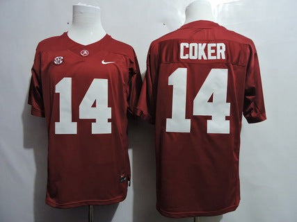 Alabama Crimson Tide #14 Jake Coker Red College Football Jersey